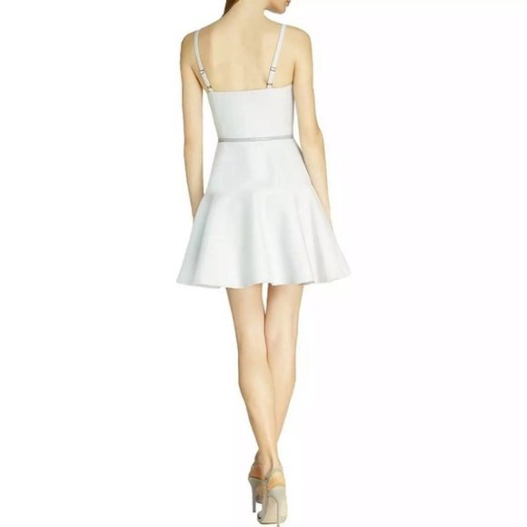 Halston Heritage Faille Belted Fit and Flare Mini Dress - Picture 3 of 9